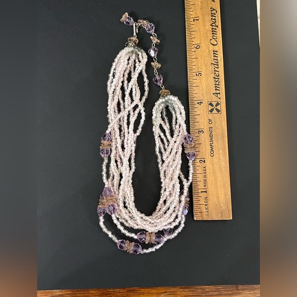 Glass and Crystal Necklace with Flower Beads - Picture 7 of 7